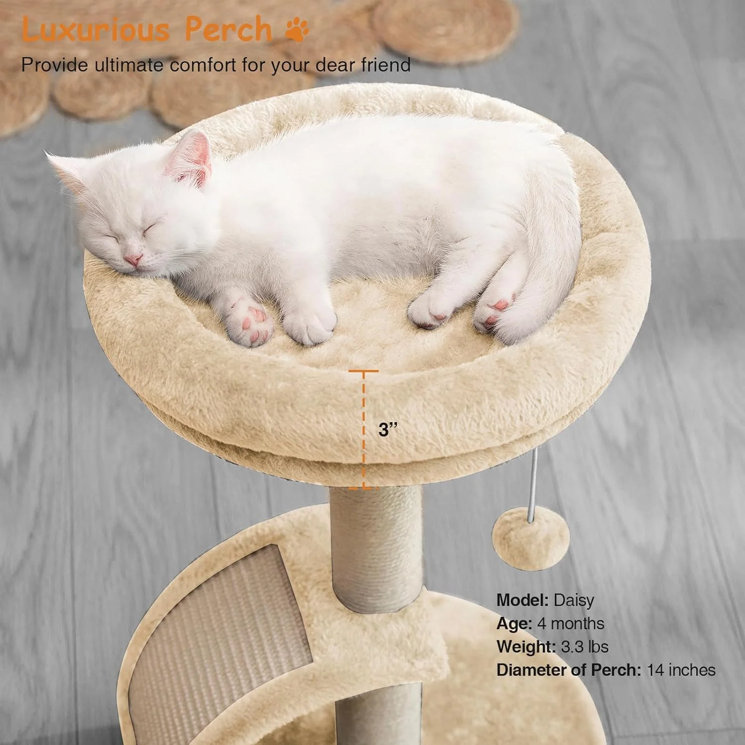 Goozii Cat Scratching Post Tower for Indoor Cats image 3