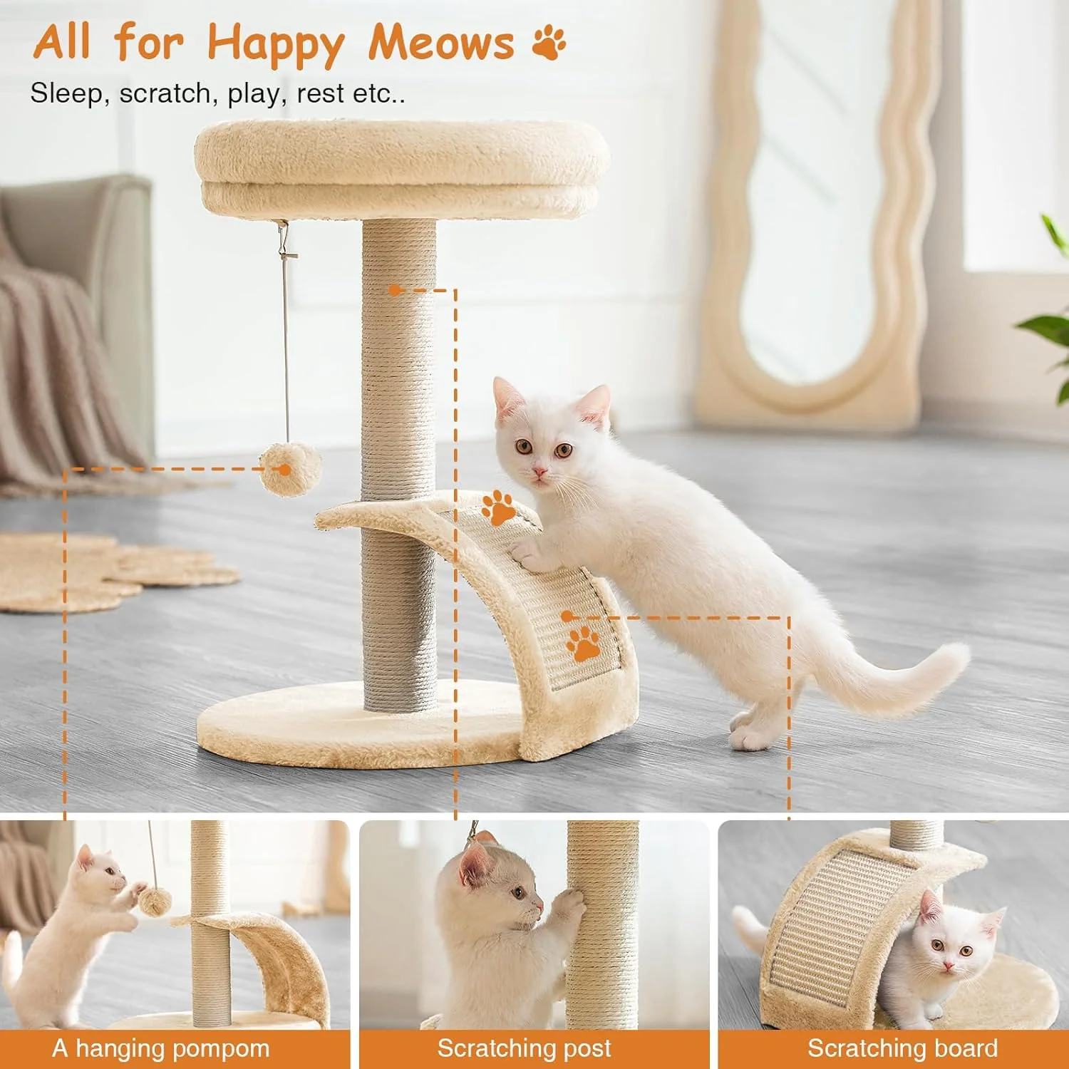 Goozii Cat Scratching Post Tower for Indoor Cats image 4