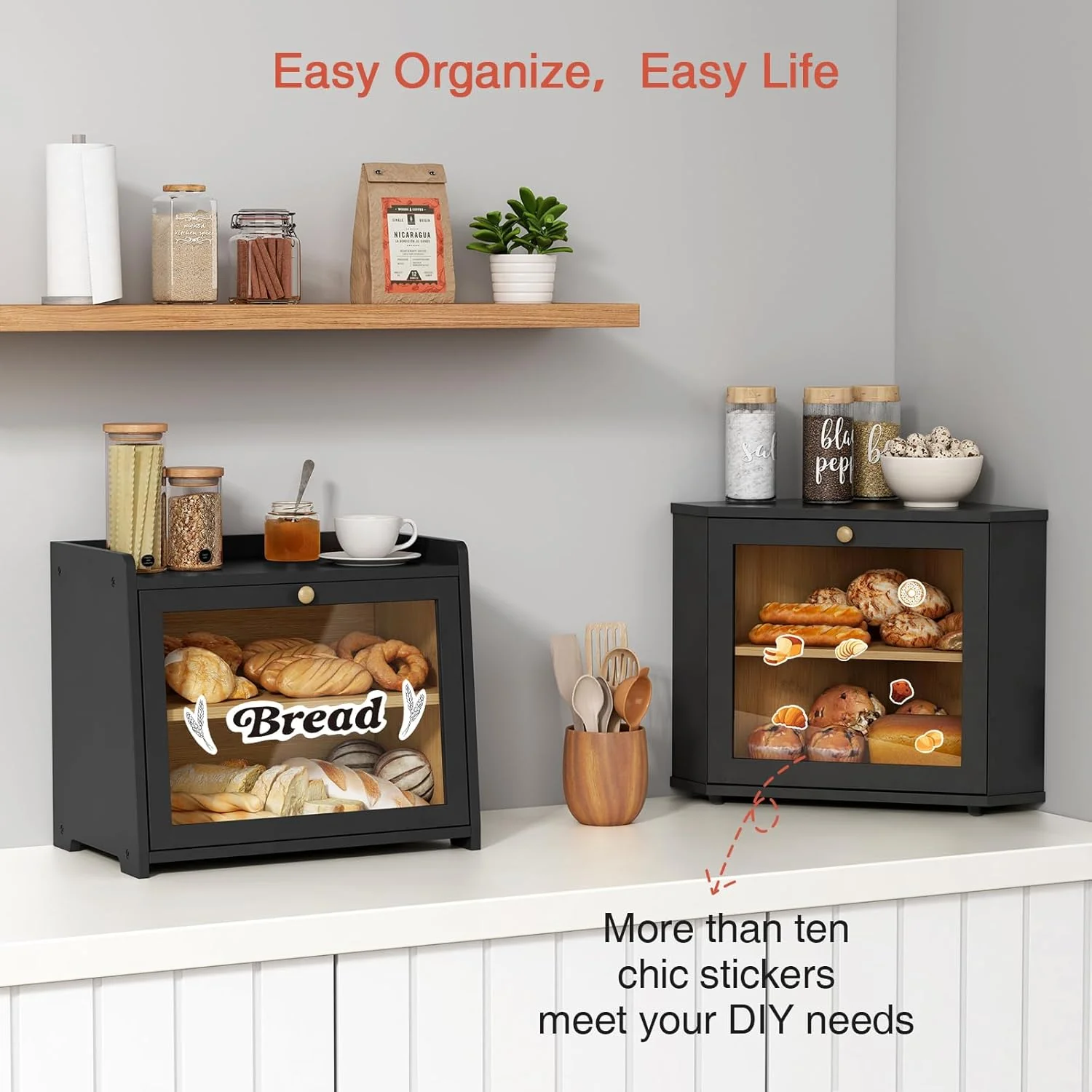 Goozii Corner Bread Box for Kitchen Countertop image 4