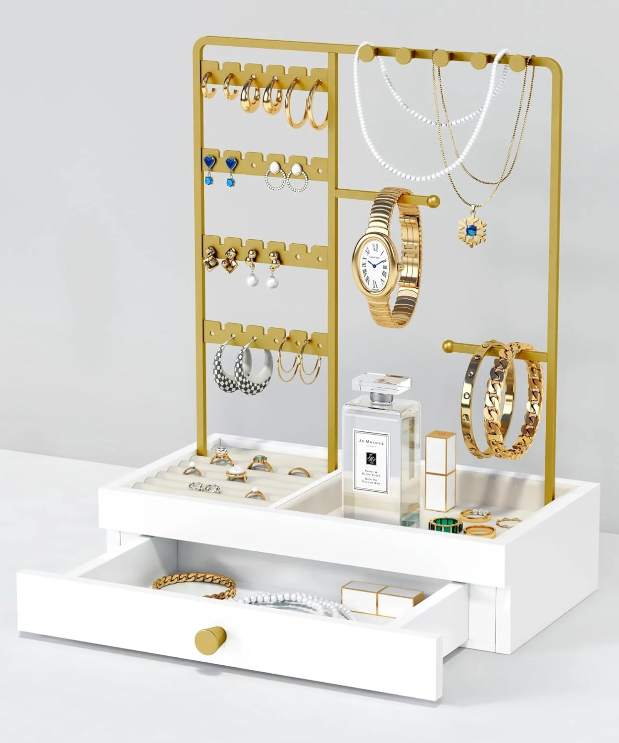 Goozii Gold Jewelry Stand Organizer Necklace Holder