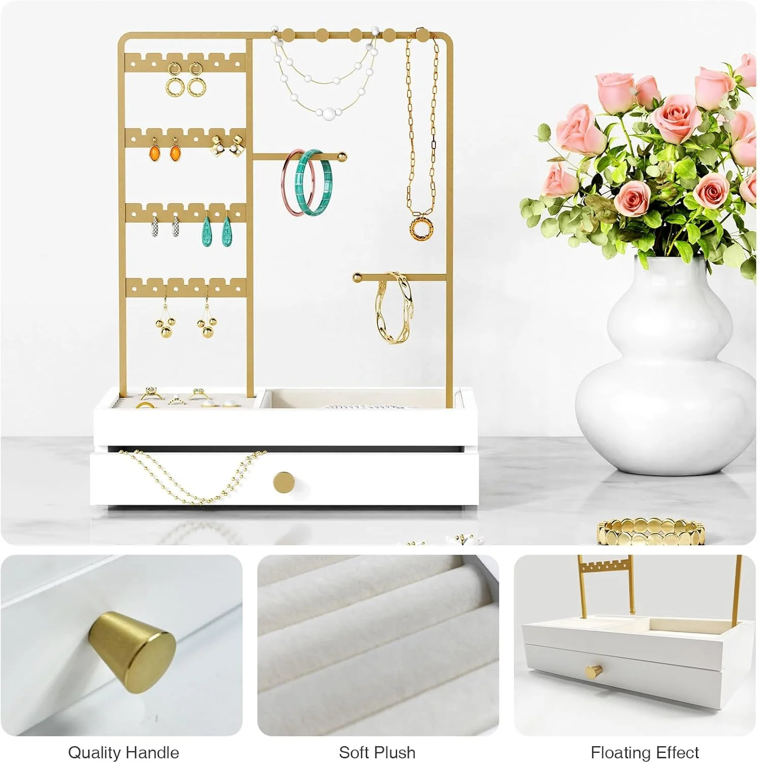 Goozii Gold Jewelry Stand Organizer Necklace Holder image 5