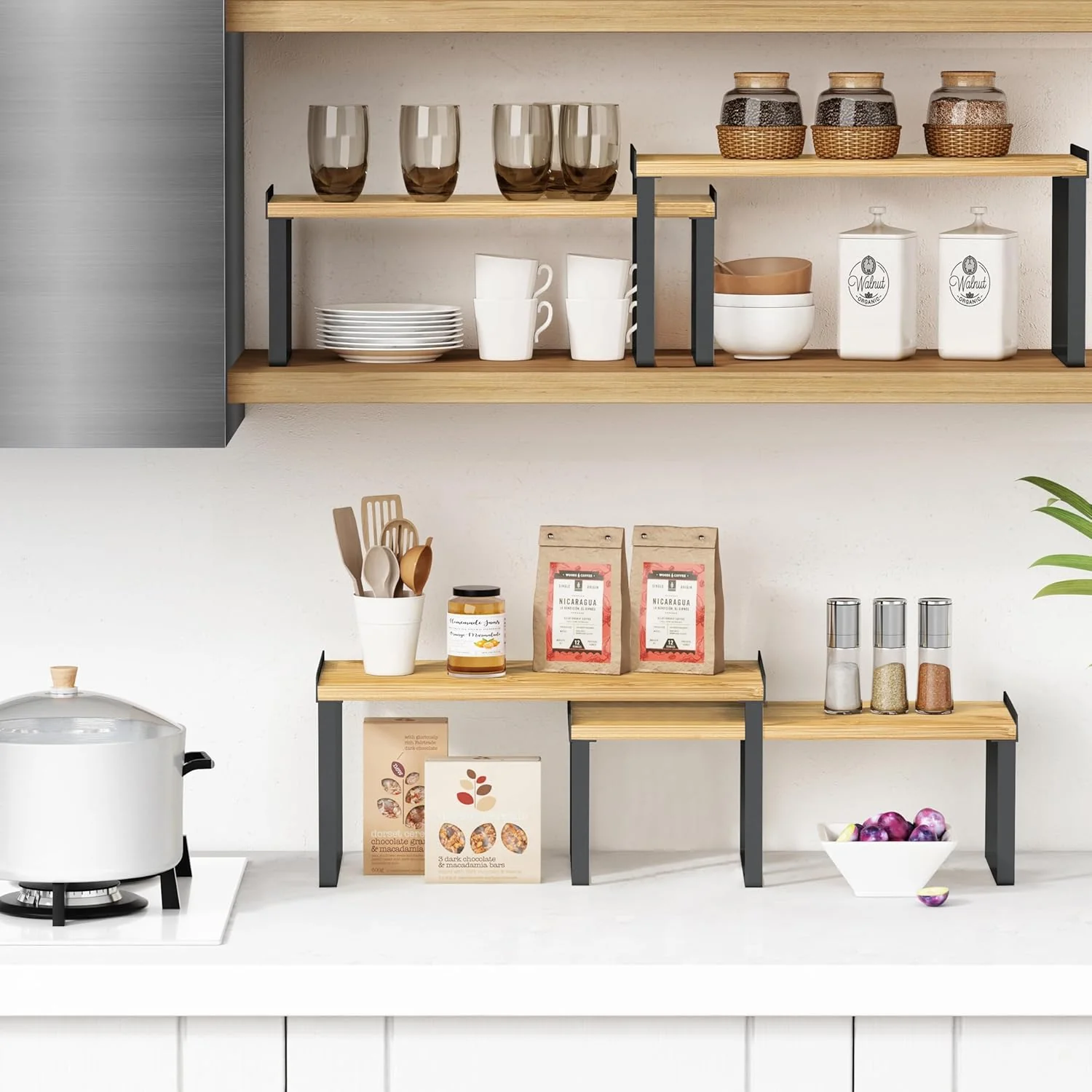 Goozii Kitchen Cabinet Organizer Shelf Set of 4 image 3