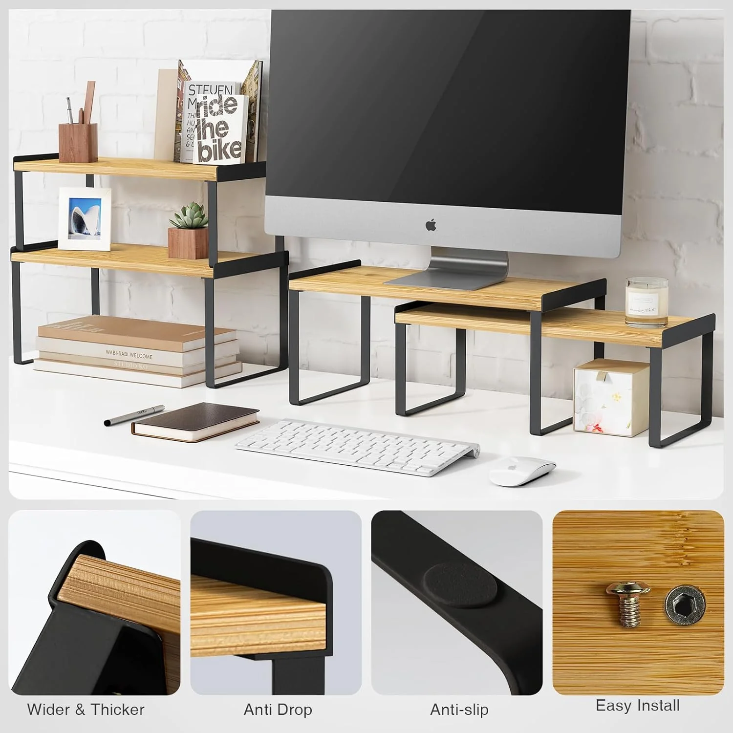 Goozii Kitchen Cabinet Organizer Shelf Set of 4 image 6