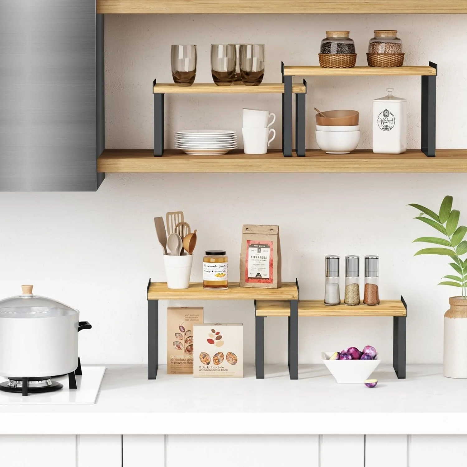 Goozii Kitchen Cabinet Organizer Shelves Set of 4 image 3