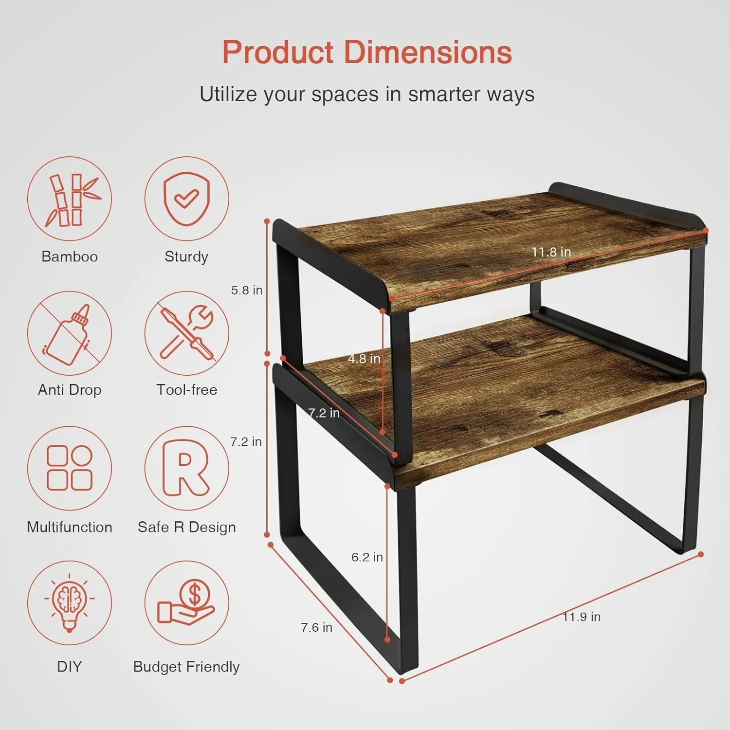 Goozii Kitchen Cabinet Organizers and Storage Shelves image 6