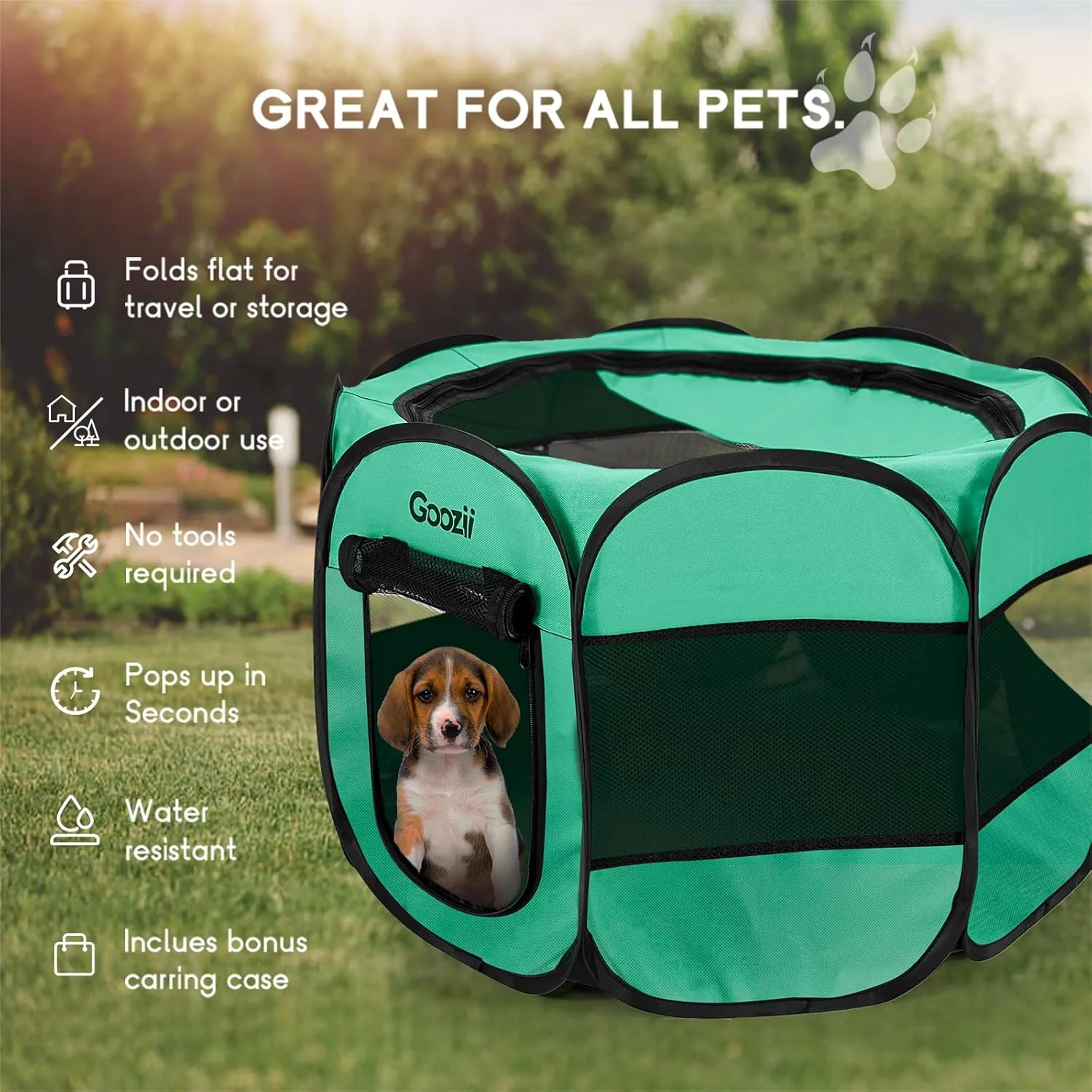 Goozii Portable Dog Playpen for Small Dogs Indoor Outdoor image 4