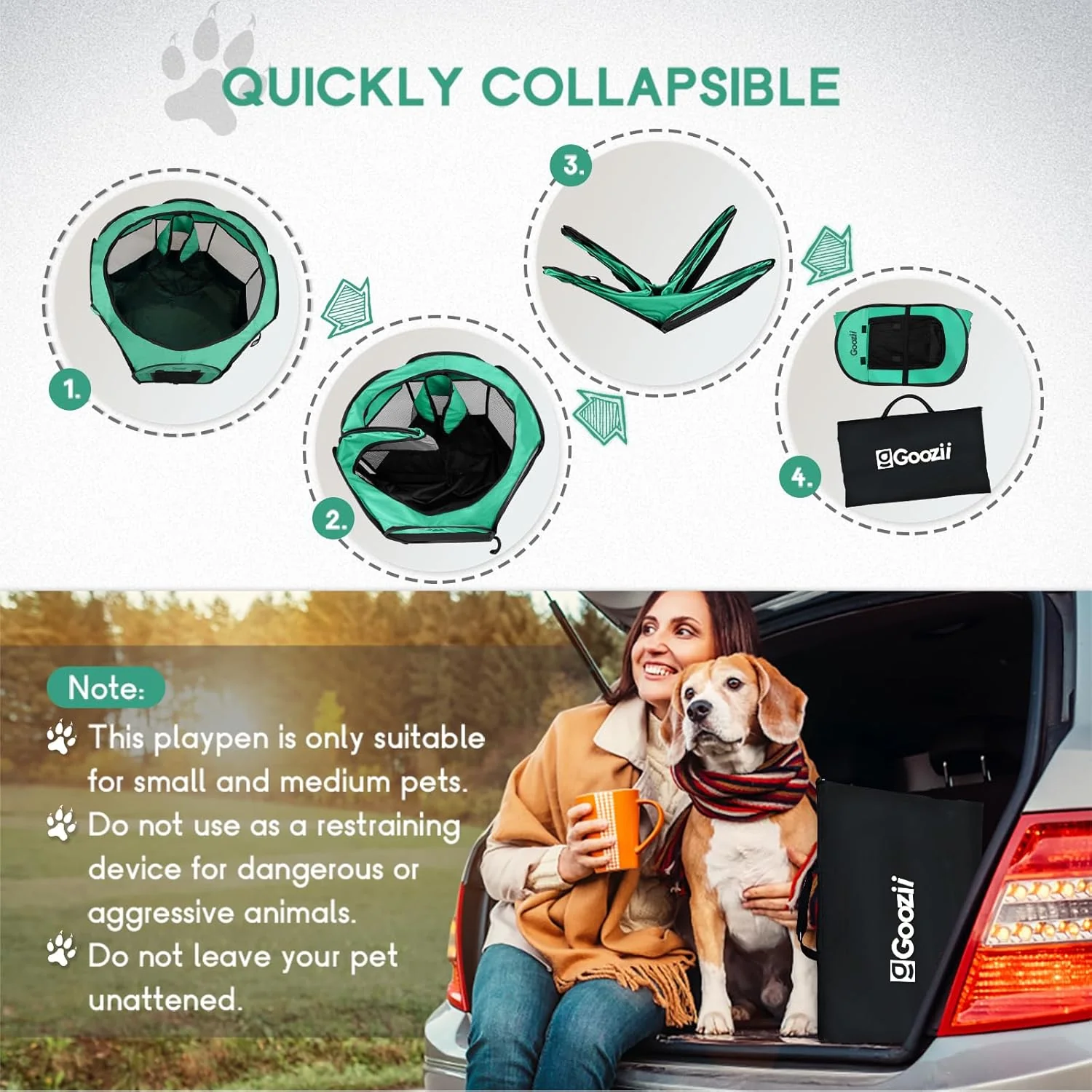 Goozii Portable Dog Playpen for Small Dogs Indoor Outdoor image 6