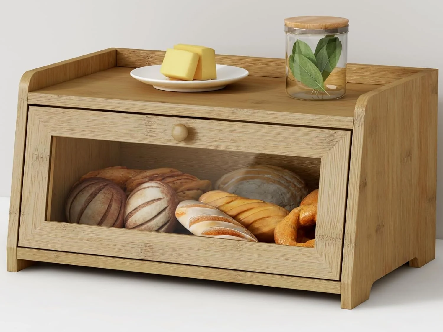 Goozii Wood Bread Box for Kithcen Countertop